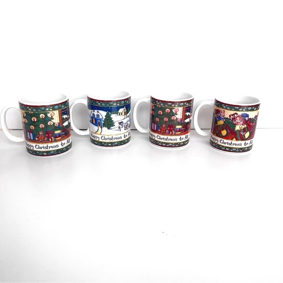 Vintage 4 Piece Christmas Story by Portmeirion Coffee Tea Mug Set Size 12 oz. - Picture 6 of 15